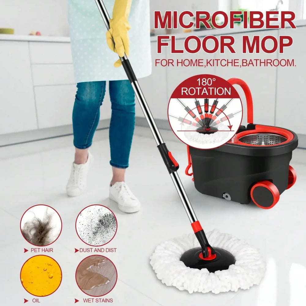 Rolling Spin Mop Bucket Set