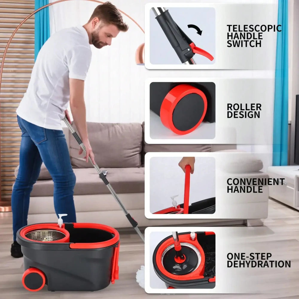 Rolling Spin Mop Bucket Set